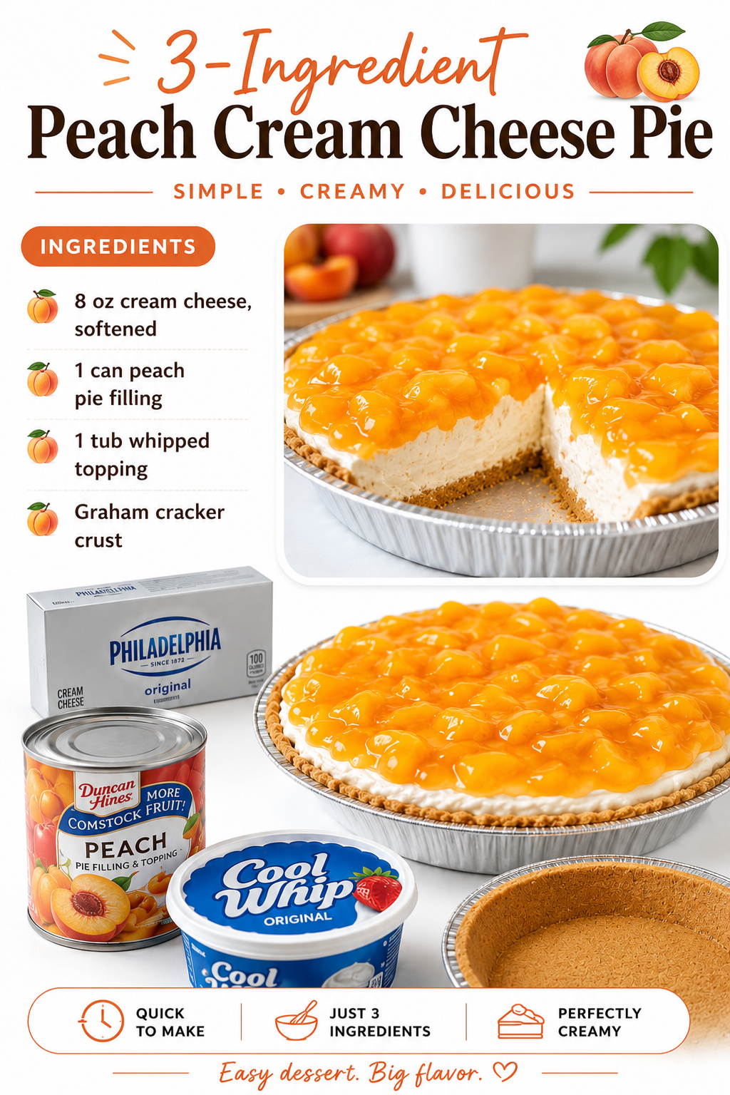3-Ingredient Peach Cream Cheese Pie 1 3-Ingredient Peach Cream Cheese Pie