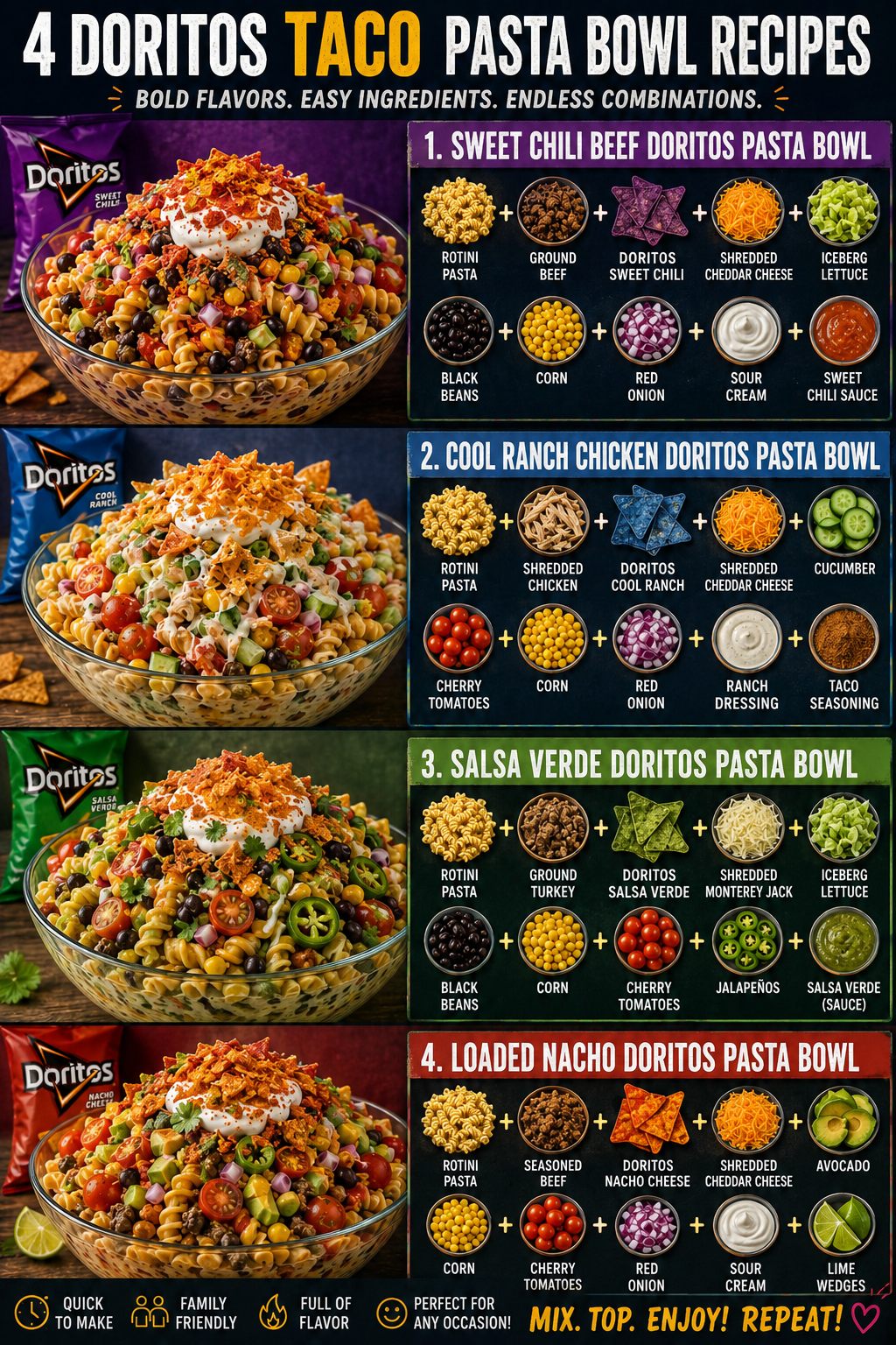 4 Delicious Doritos Taco Pasta Bowl Recipes 1 4 Delicious Doritos Taco Pasta Bowl Recipes