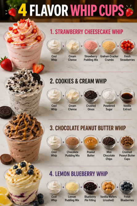 4 Flavor Whip Cups