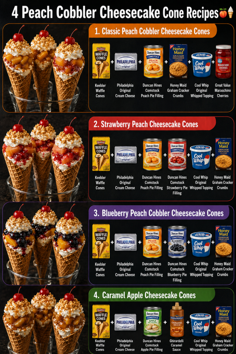 4 Peach Cobbler Cheesecake Cone Recipes