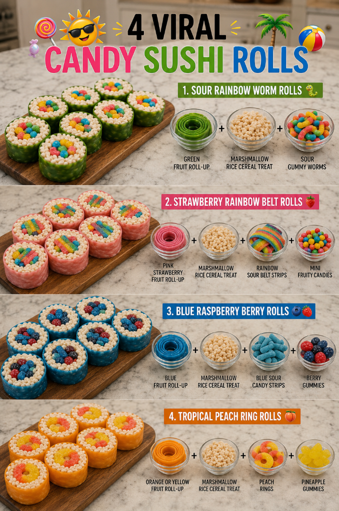Candy Sushi Rolls: Sweet Treats That Go Viral 1 4 Viral Candy Sushi Rolls