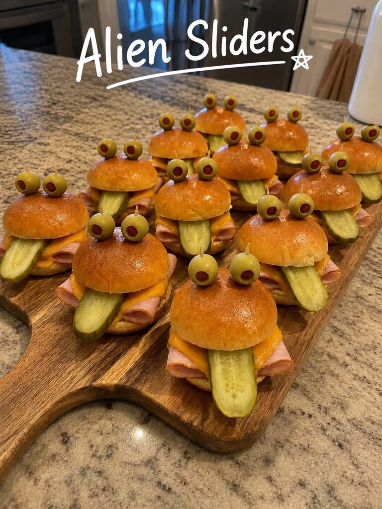 Alien Sliders on a plate