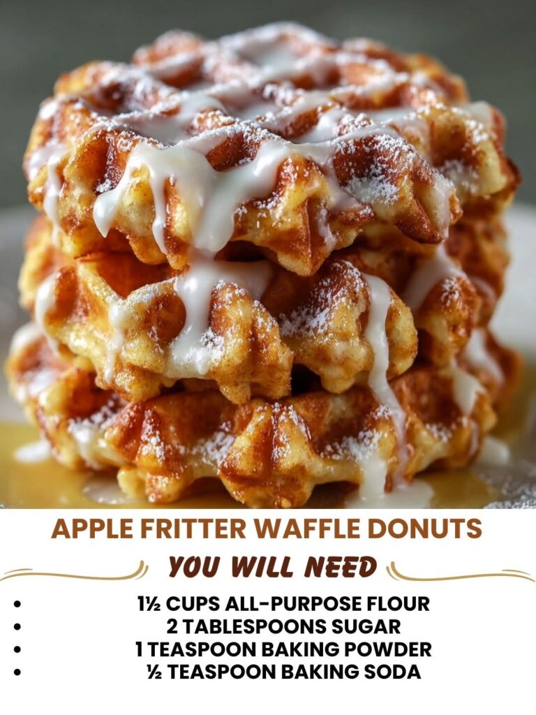 Apple fritter waffle donuts with glaze
