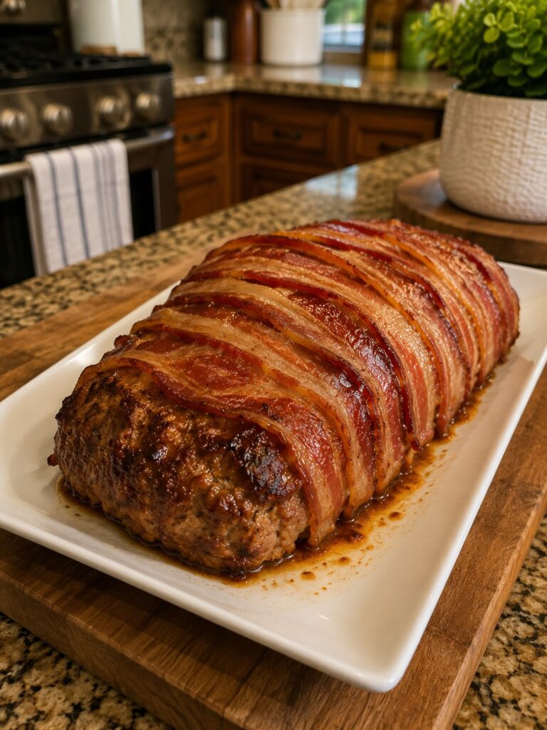 Bacon-Wrapped Beef Meatloaf