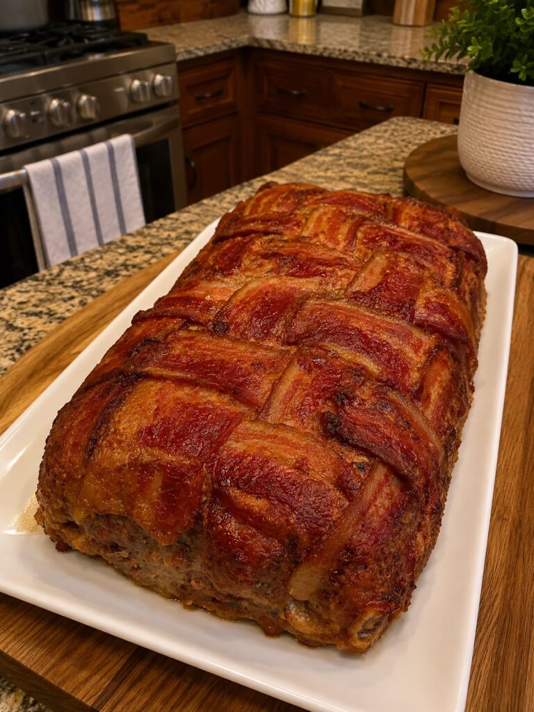 Bacon-Wrapped Beef Meatloaf