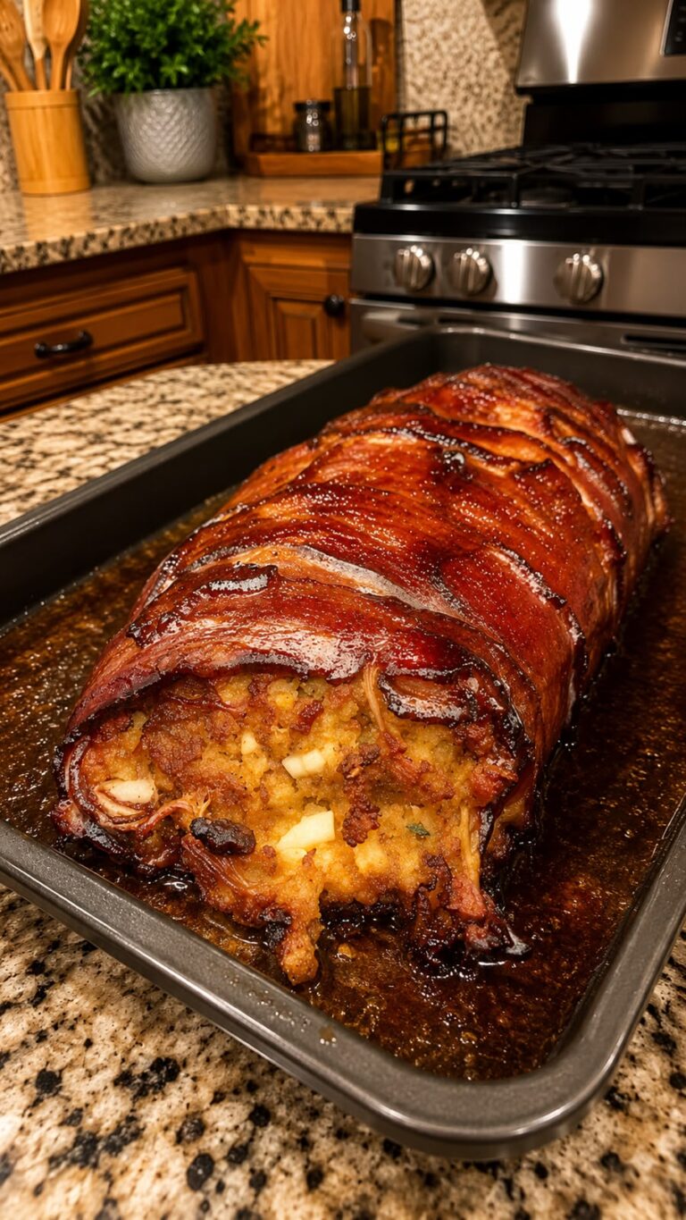 Bacon-Wrapped Stuffing Roll