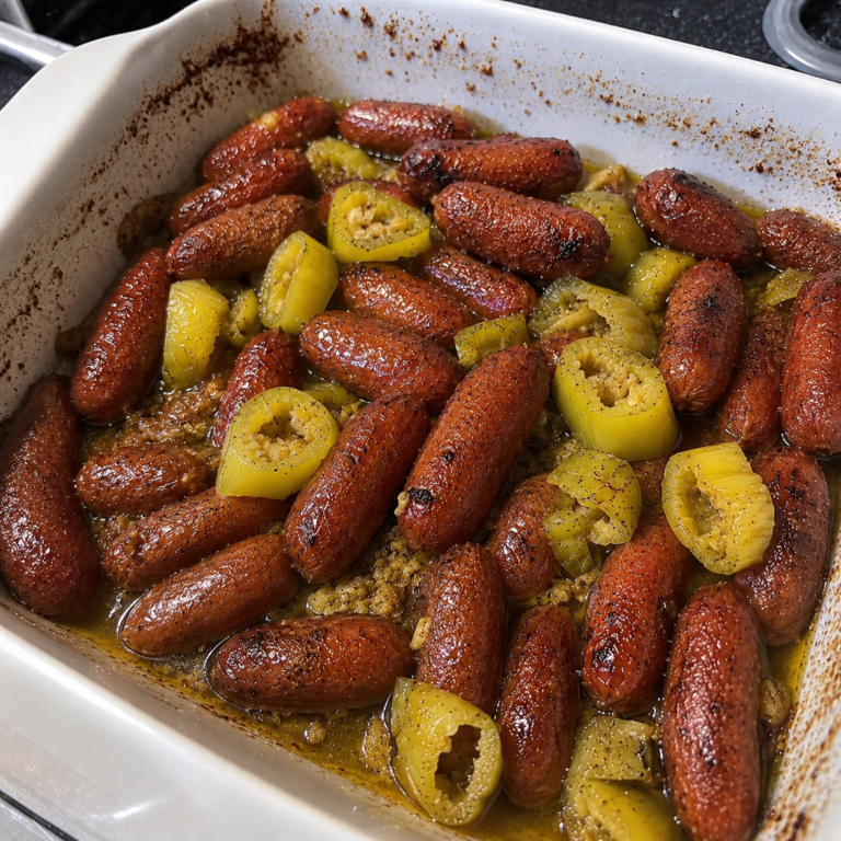 Baked Sausages with Peppers