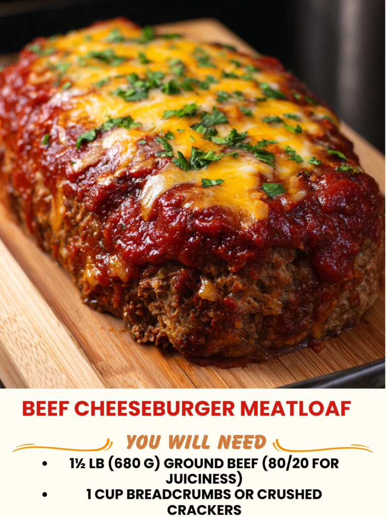 Beef Cheeseburger Meatloaf Recipe