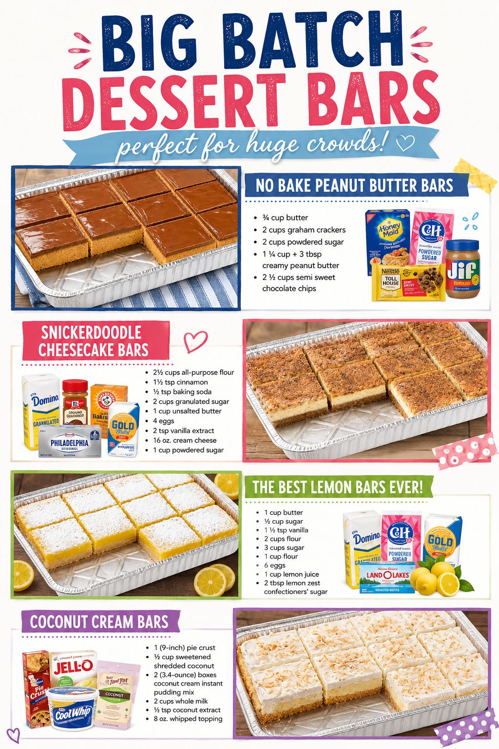 Batch Dessert Bars for Crowds | Feed Everyone 1 Big Batch Dessert Bars Perfect for Huge Crowds