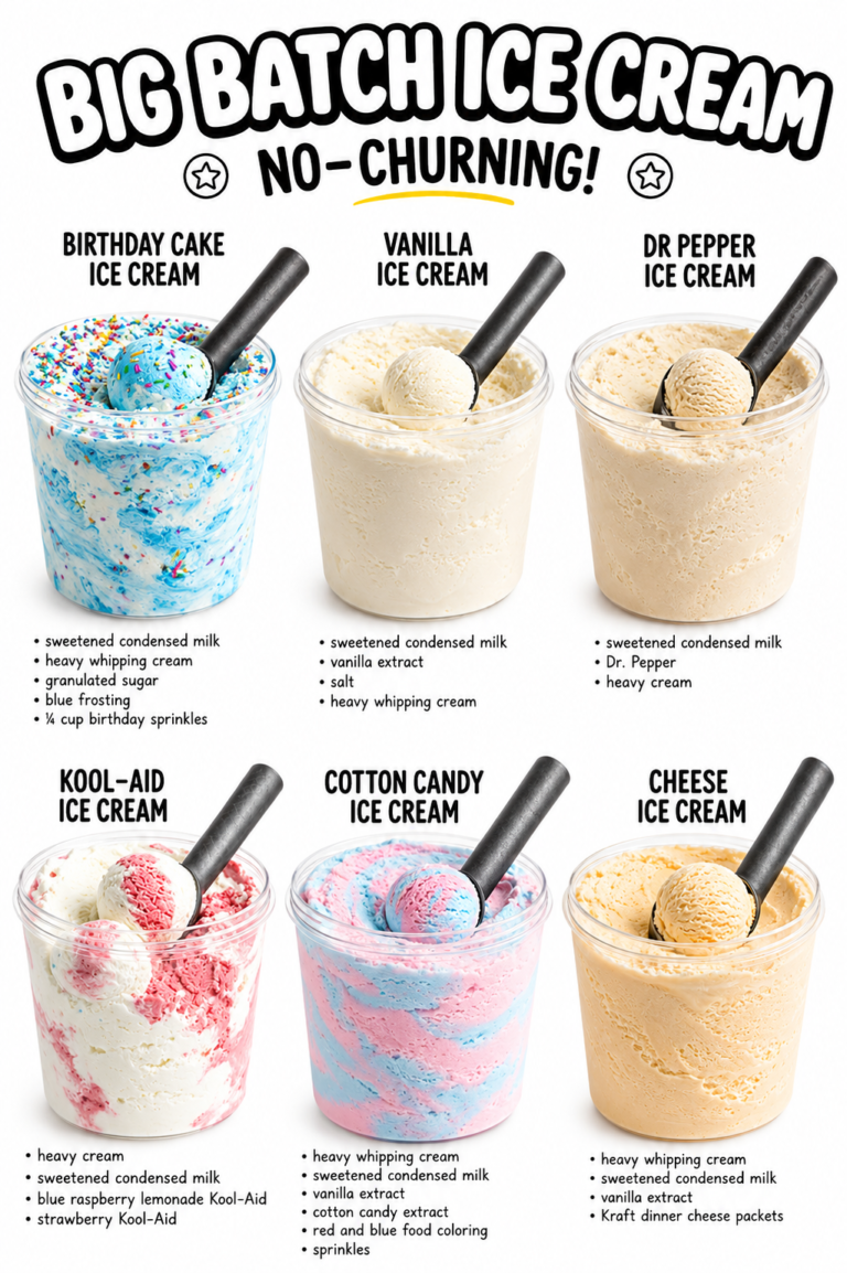 Big Batch No-Churn Ice Cream Flavors