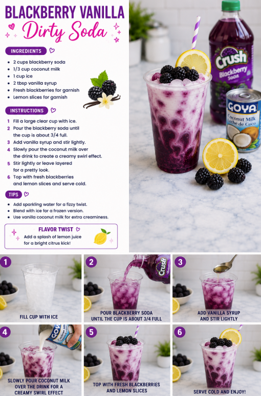Blackberry Vanilla Dirty Soda 1 Blackberry Vanilla Dirty Soda
