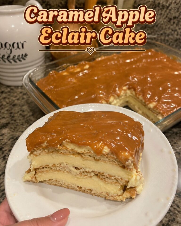 Caramel Apple Eclair Cake