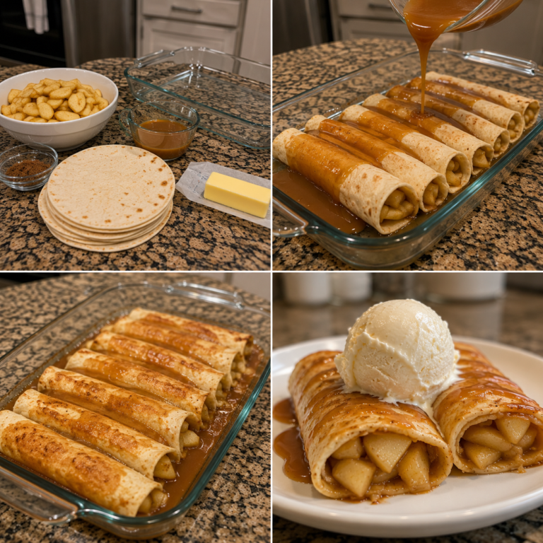 Caramel Apple Enchiladas with Ice Cream