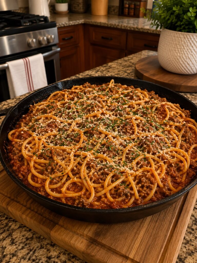 Cheesy Beef Taco Tater Tot Skillet
