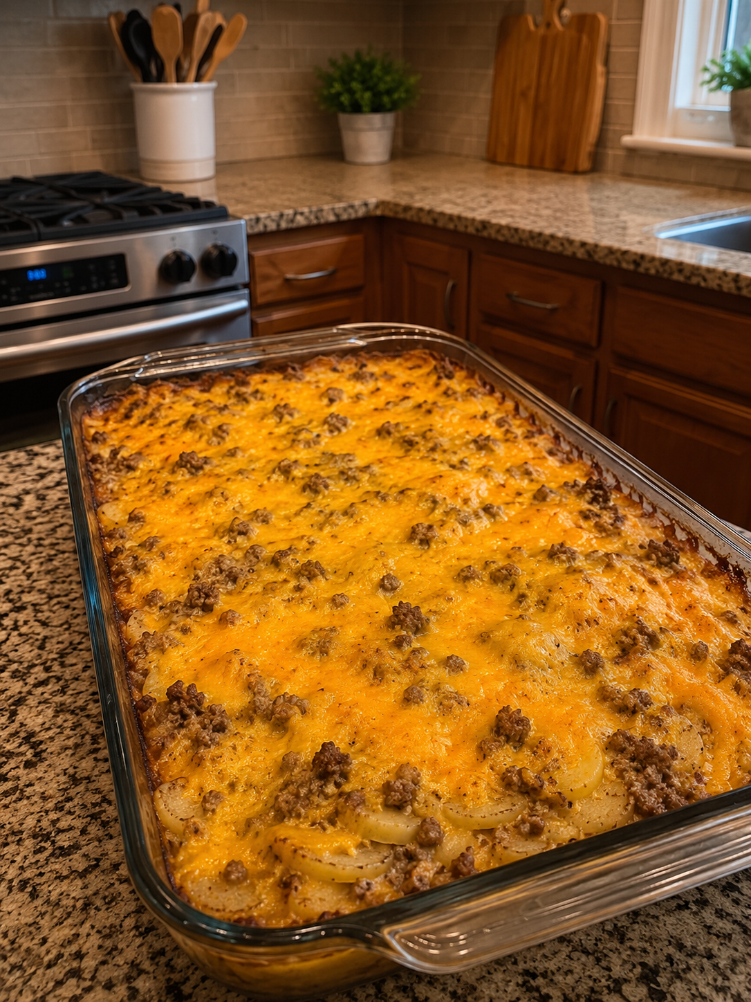 Cheesy Ground Beef & Potato Casserole 1 Cheesy Ground Beef & Potato Casserole