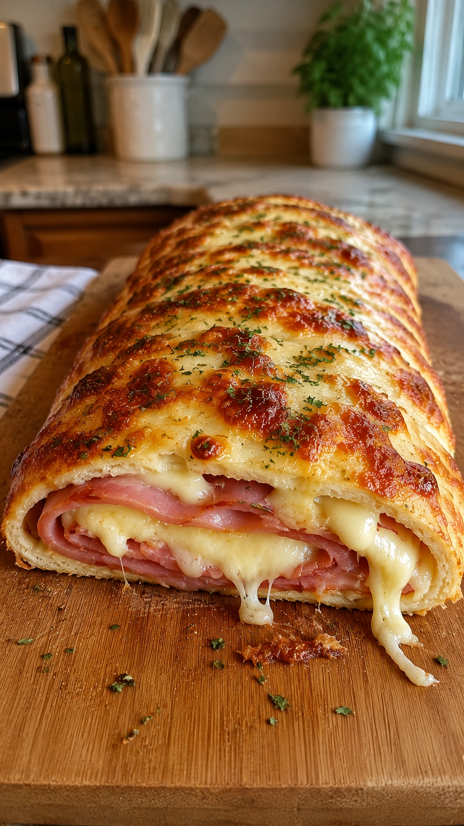 Cheesy Ham Stromboli 1 Cheesy Ham Stromboli