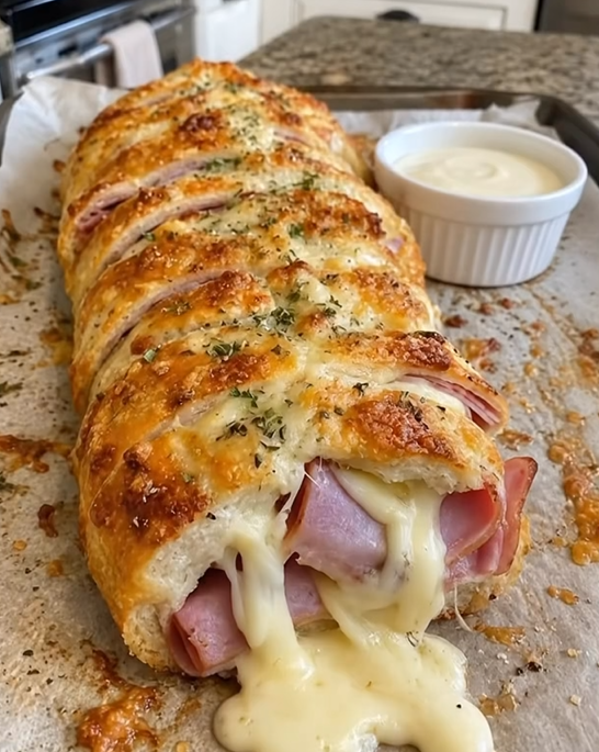 Cheesy Ham-Stuffed Pull-Apart Bread