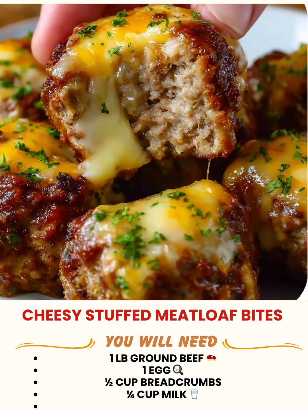 Cheesy Stuffed Meatloaf Bites 1 Cheesy Stuffed Meatloaf Bites