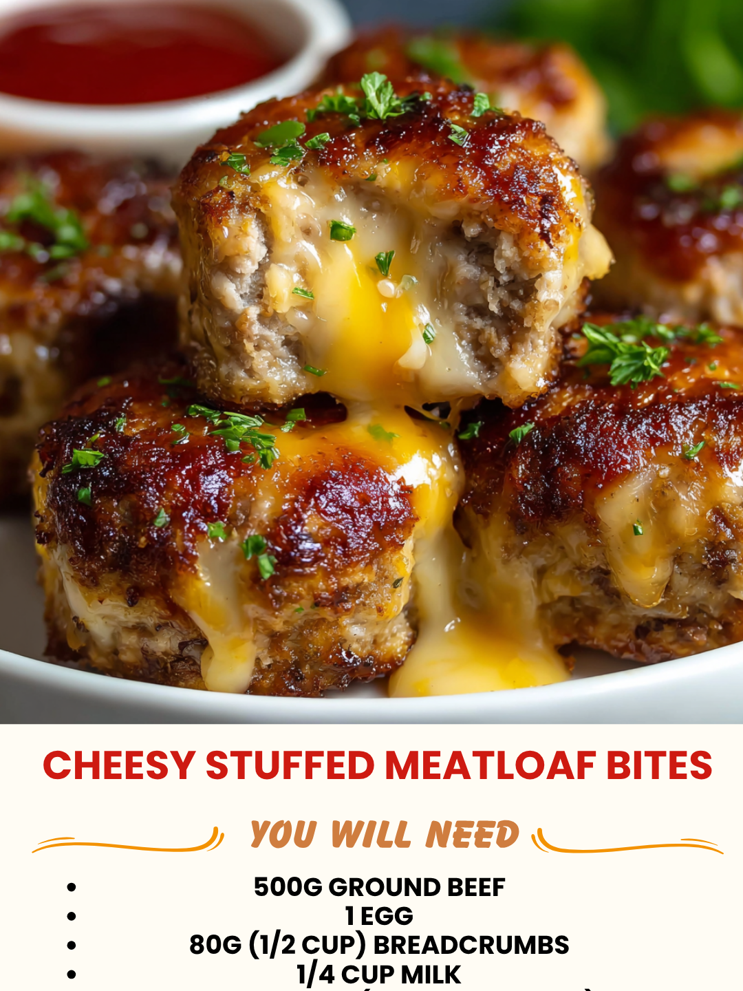 Cheesy Stuffed Meatloaf Bites 1 Cheesy Stuffed Meatloaf Bites