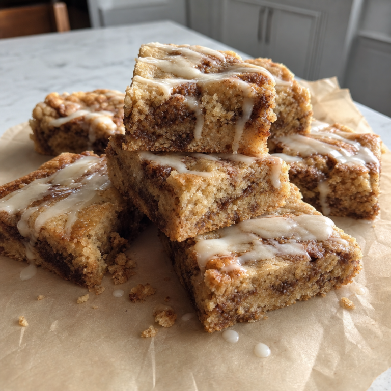 Cinnamon Roll Blondies: Chewy Brown Butter Bars with Swirled Cinnamon Sugar