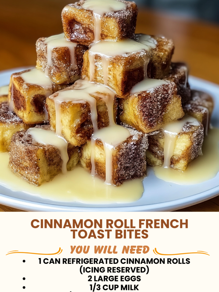 Cinnamon Roll French Toast Bites