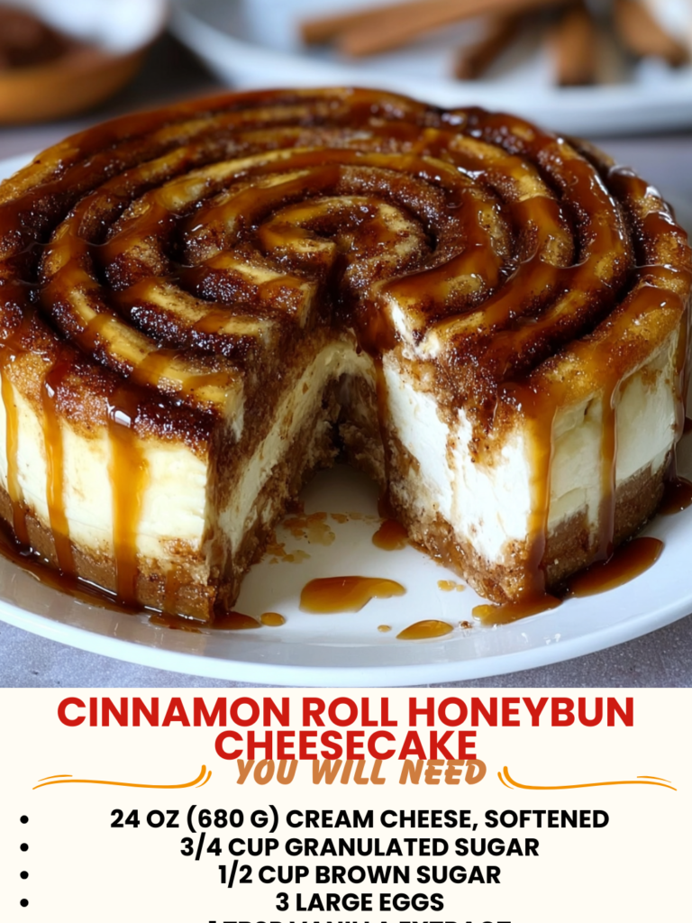 Cinnamon Roll Honeybun Cheesecake