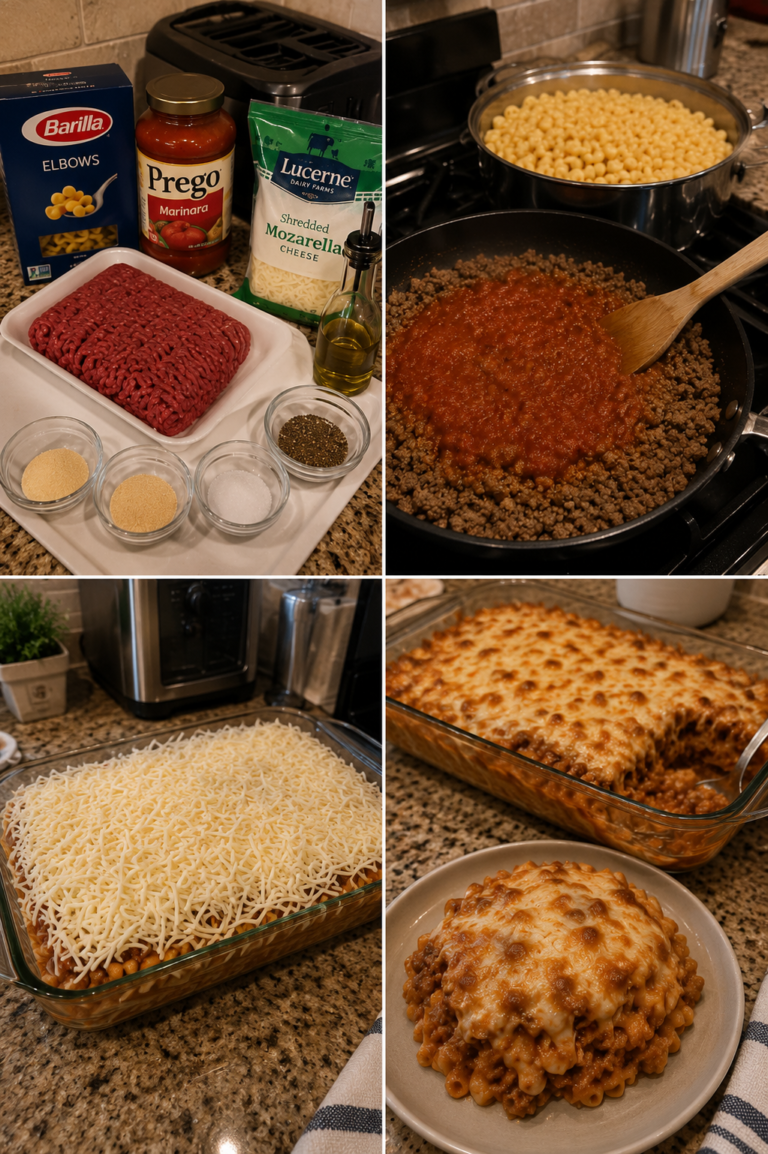 Classic Baked Ziti with Ground Beef and Mozzarella