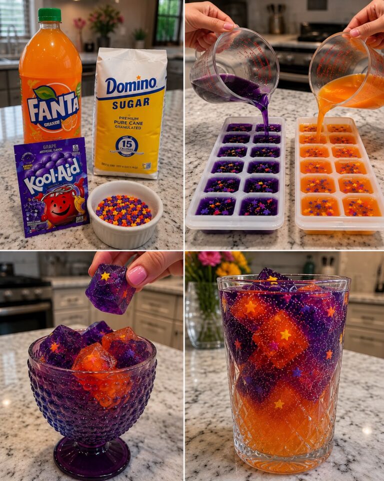 Colorful Grape and Orange Ice Cubes