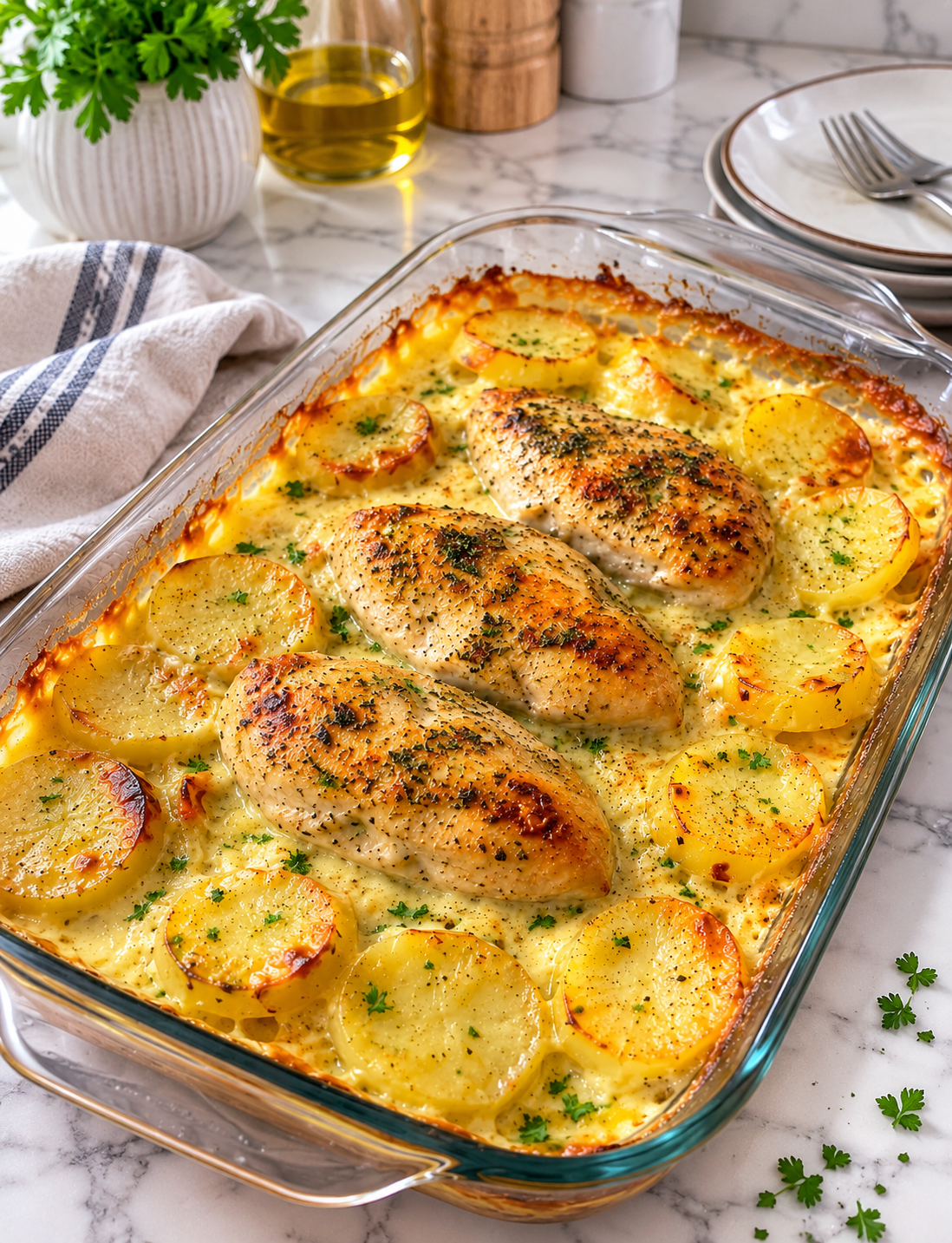 Creamy Baked Chicken and Potatoes