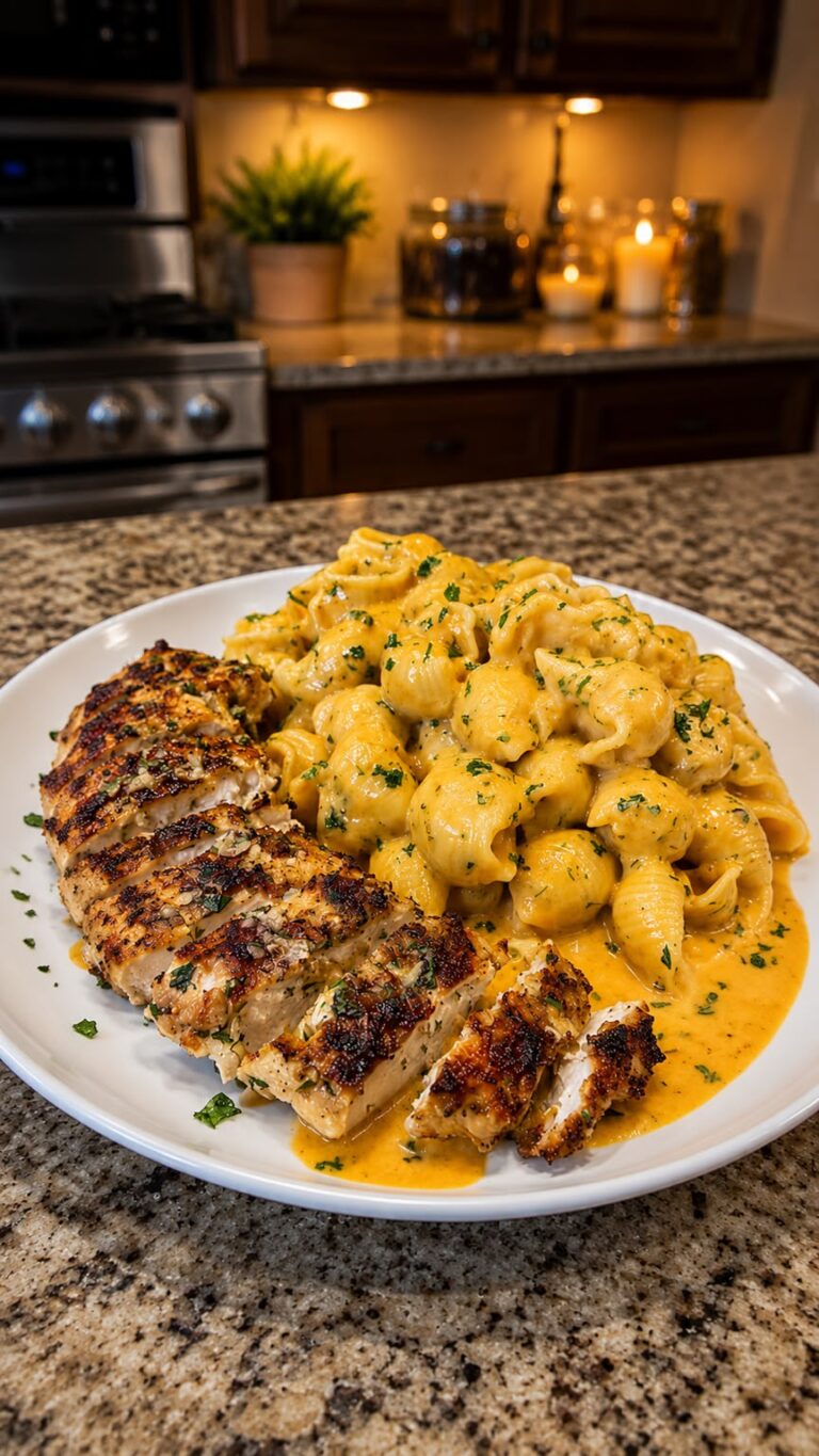 Creamy Tortellini with Sliced Grilled Chicken