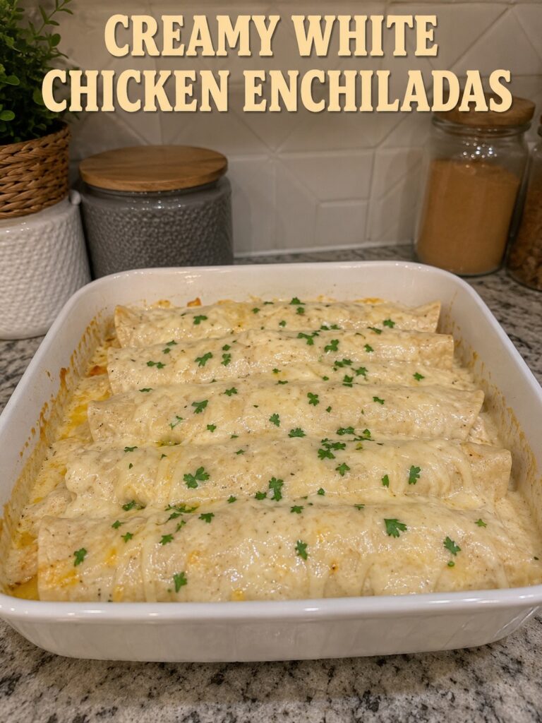 Creamy White Chicken Enchiladas