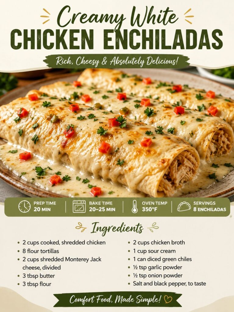 Creamy White Chicken Enchiladas