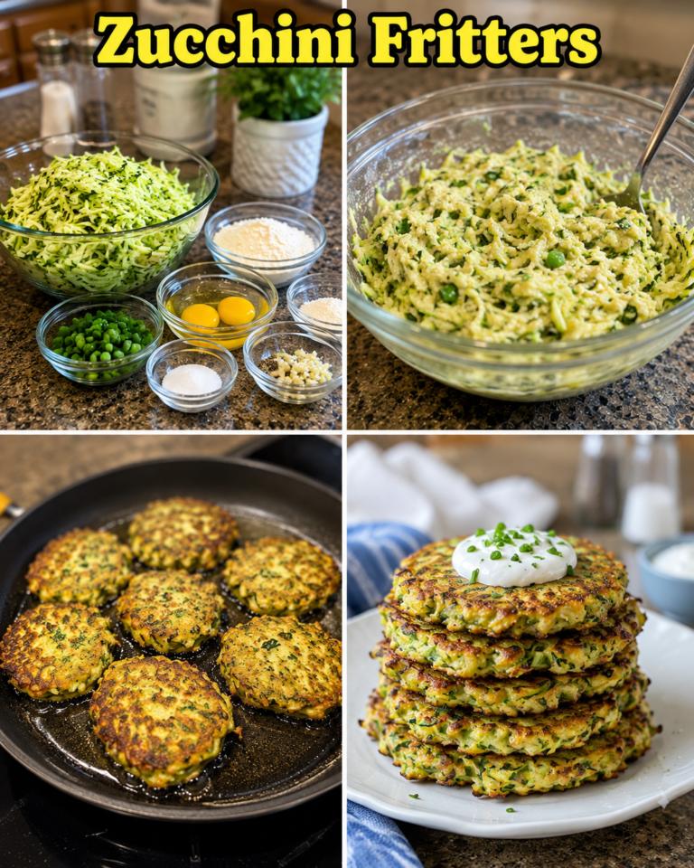 Crispy zucchini fritters on a plate