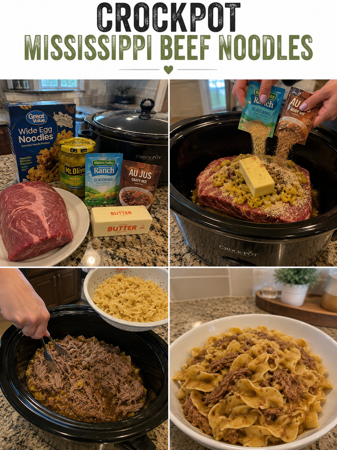 Crockpot Mississippi Beef Noodles 1 Crockpot Mississippi Beef Noodles