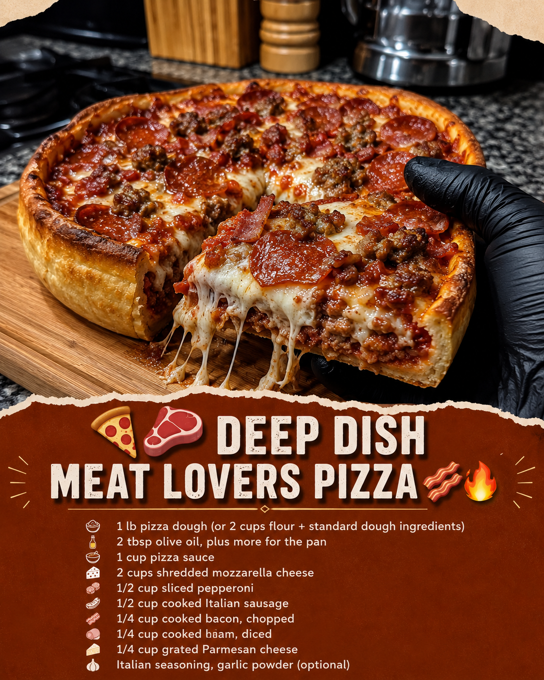 Deep Dish Meat Lovers Pizza 1 Deep Dish Meat Lovers Pizza