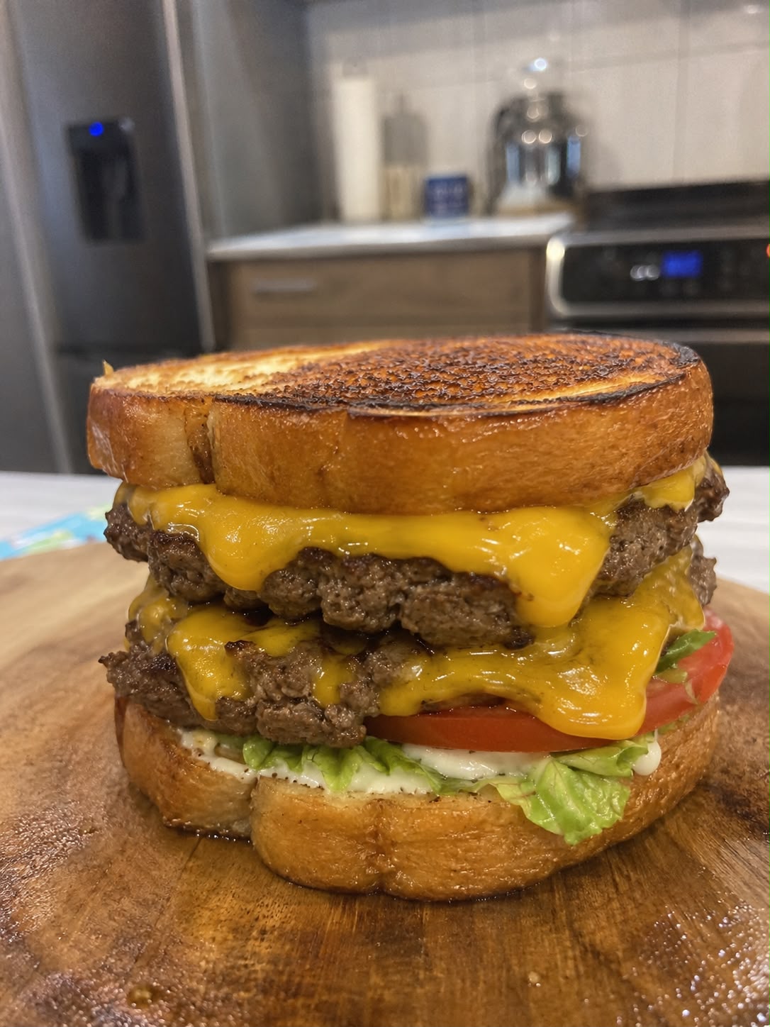 Double Cheeseburger with Toasted Bread 1 Double Cheeseburger with Toasted Bread