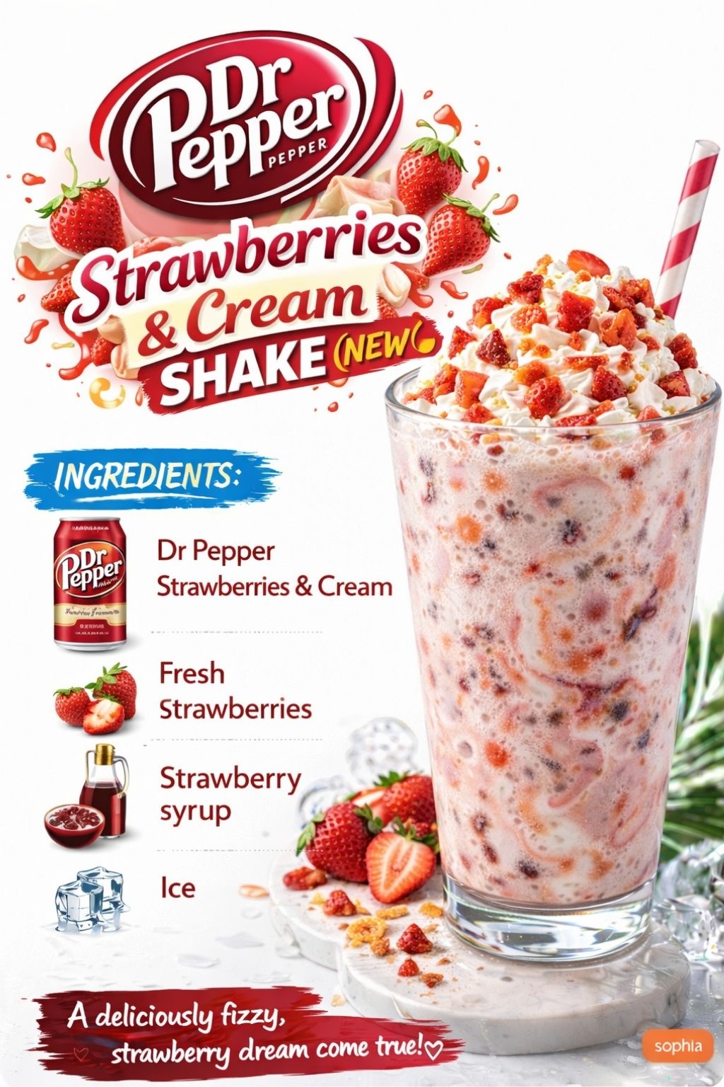 Dr Pepper Strawberries and Cream Shake