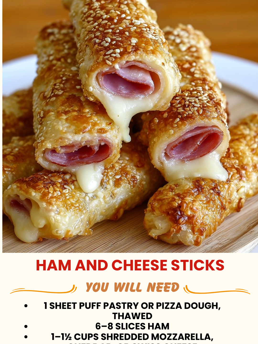 Easy Ham and Cheese Sticks 1 Easy Ham and Cheese Sticks