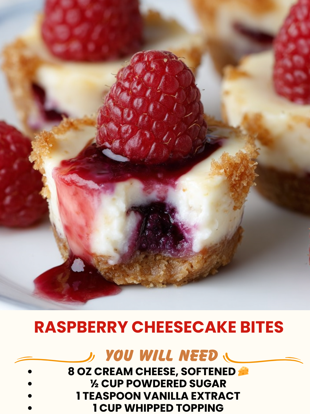 Easy Raspberry Cheesecake Bites 1 Easy Raspberry Cheesecake Bites