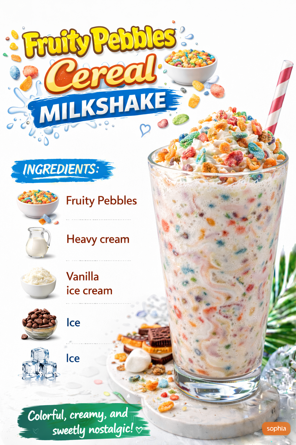 Fruity Pebbles Milkshake Recipe | Creamy & Colorful 1 Fruity Pebbles Cereal Milkshake