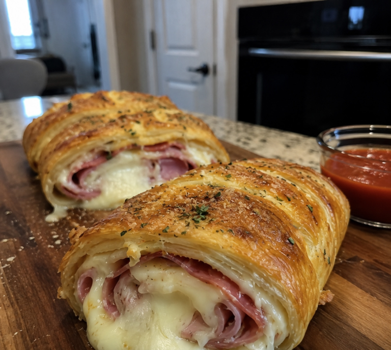 Ham and Cheese Puff Pastry Roll