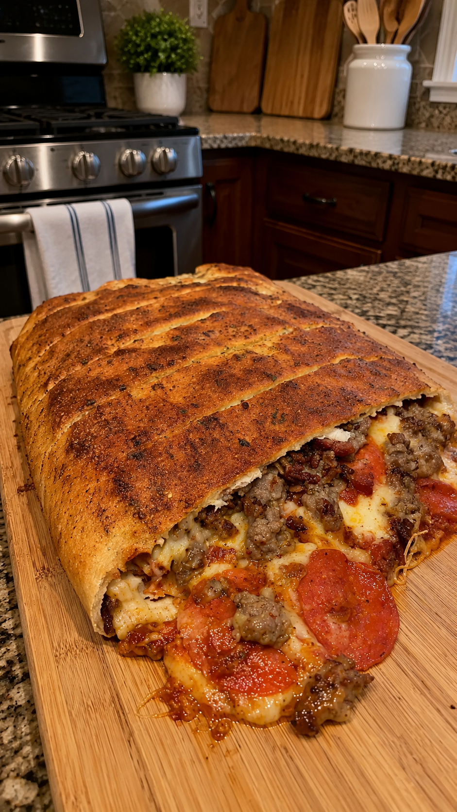 Homemade Pizza Stuffed Bread