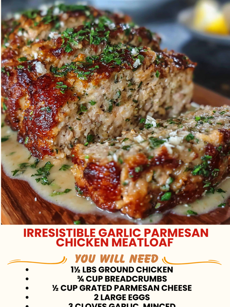 Irresistible Garlic Parmesan Chicken Meatloaf