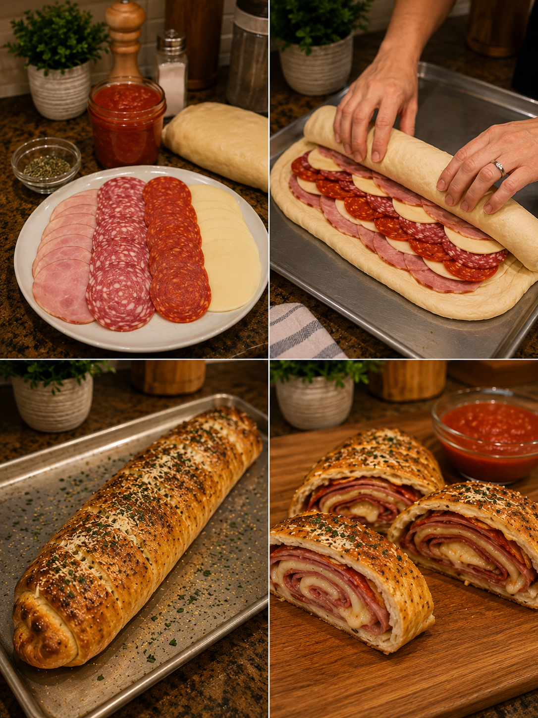 Italian Stromboli (Pepperoni, Salami & Ham Roll) 1 Italian Stromboli (Pepperoni, Salami & Ham Roll)