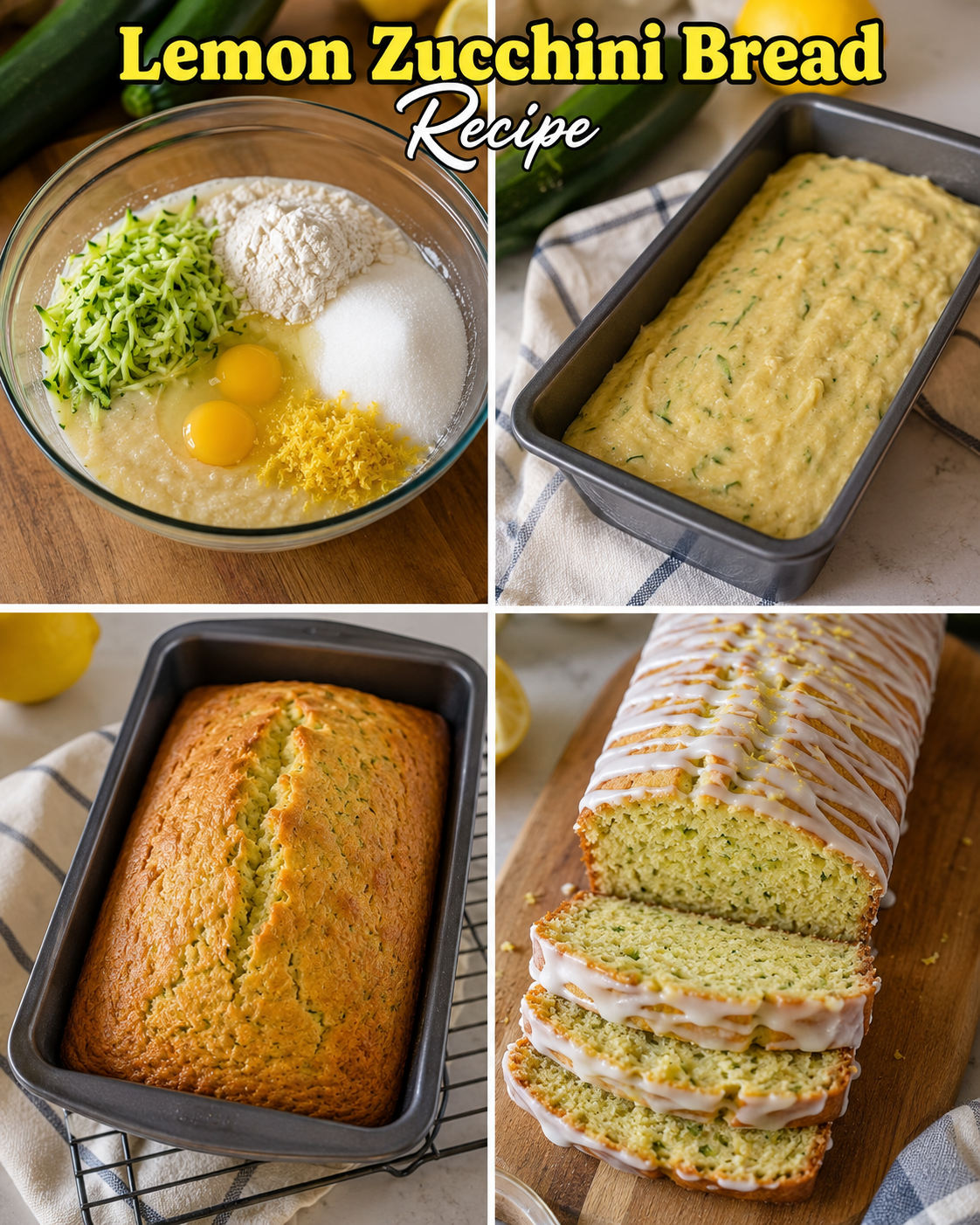 Lemon Zucchini Bread Recipe 1 Sliced lemon zucchini bread on a plate