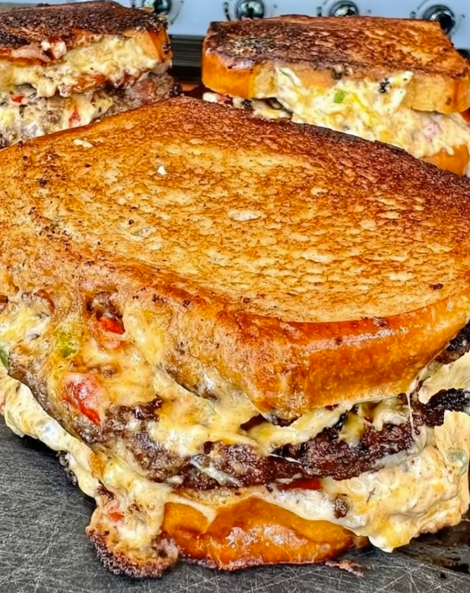 Loaded Grilled Cheese Burger Sandwich