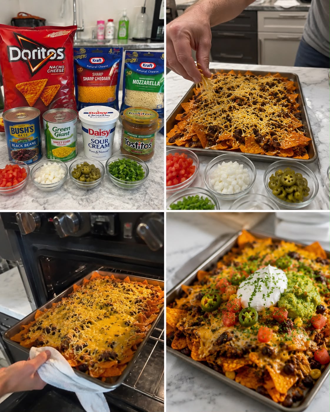 Loaded Nachos with Cheese, Beans, and Toppings 1 Loaded Nachos with Cheese, Beans, and Toppings