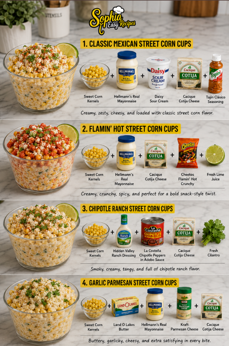 Mexican Street Corn Cups 4 Ways