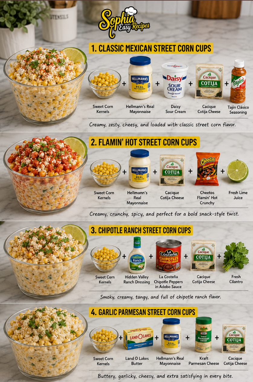 Mexican Street Corn Cups 4 Ways | Creamy & Delicious 1 Mexican Street Corn Cups 4 Ways
