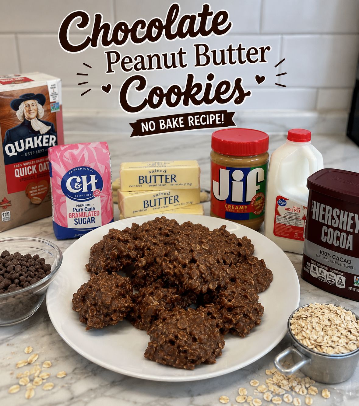 No Bake Chocolate Peanut Butter Cookies Recipe 1 No Bake Chocolate Peanut Butter Cookies